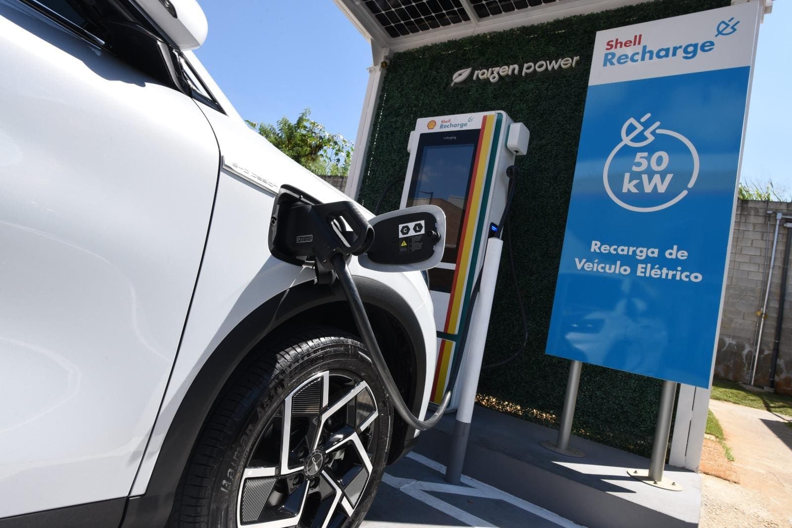 Estação de recarga Shell Raízen carros elétricos