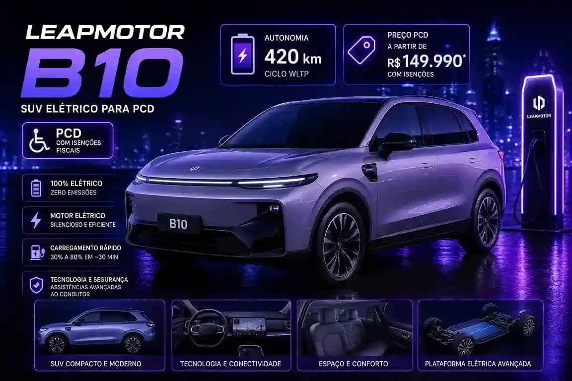 Carro Elétrico PCD 2026: Preço, Isenção de IPVA e 8 Modelos com Desconto Real